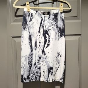 B/W Tie-dye Midi-Skirt
